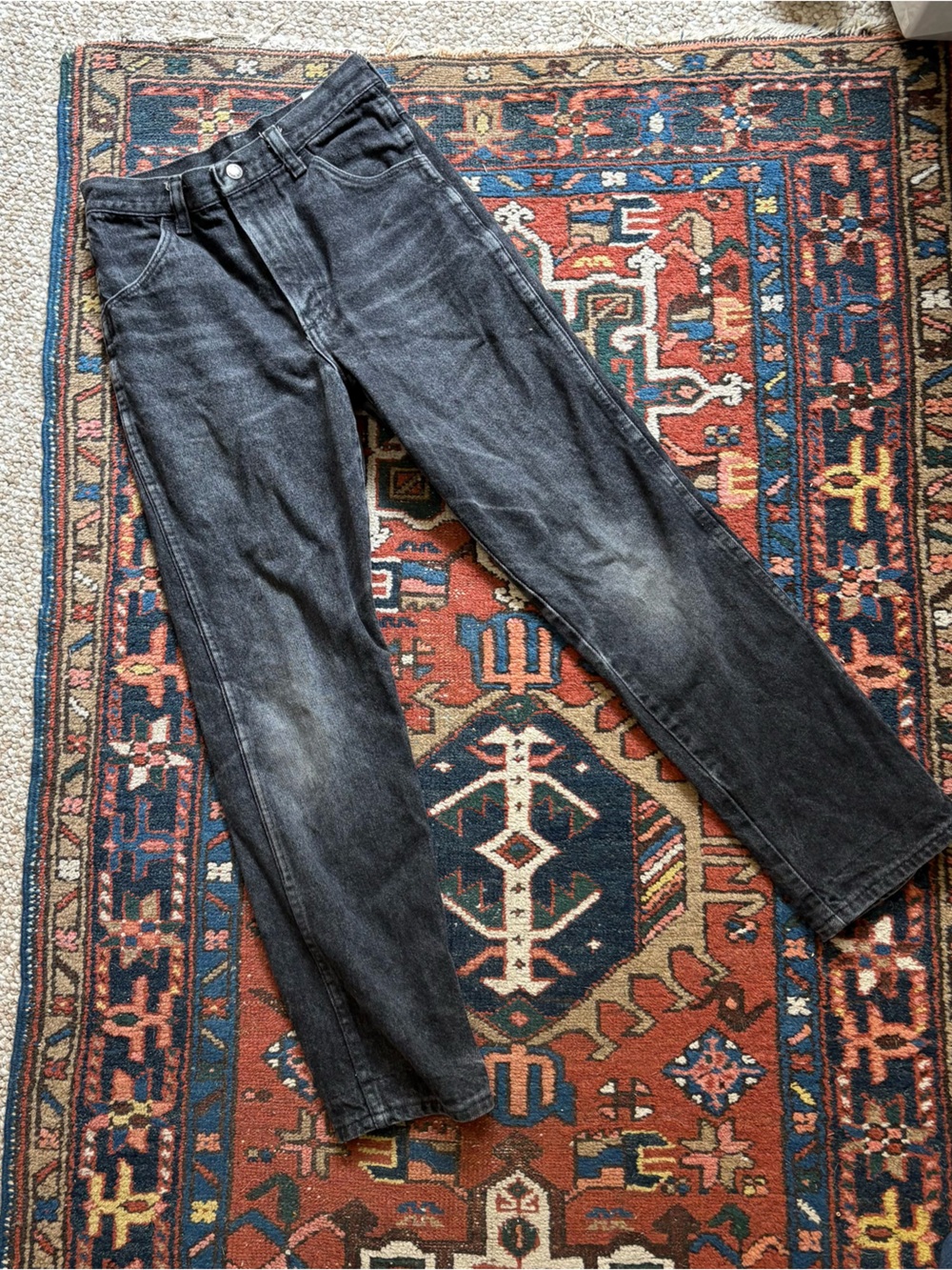 Rustler kids 80s vintage Black gray Washed Straight Jeans size 12y